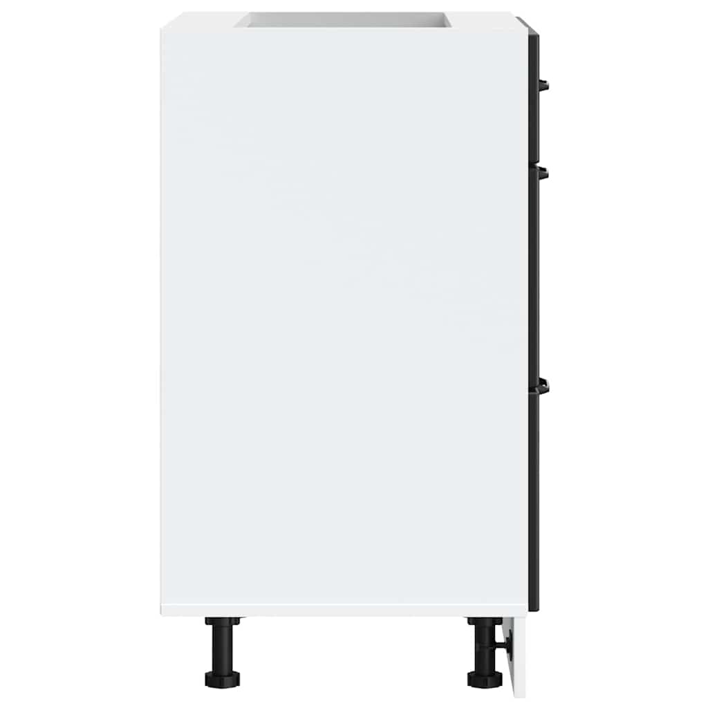 Kitchen Base Cabinet "Kalmar" Black Engineered Wood